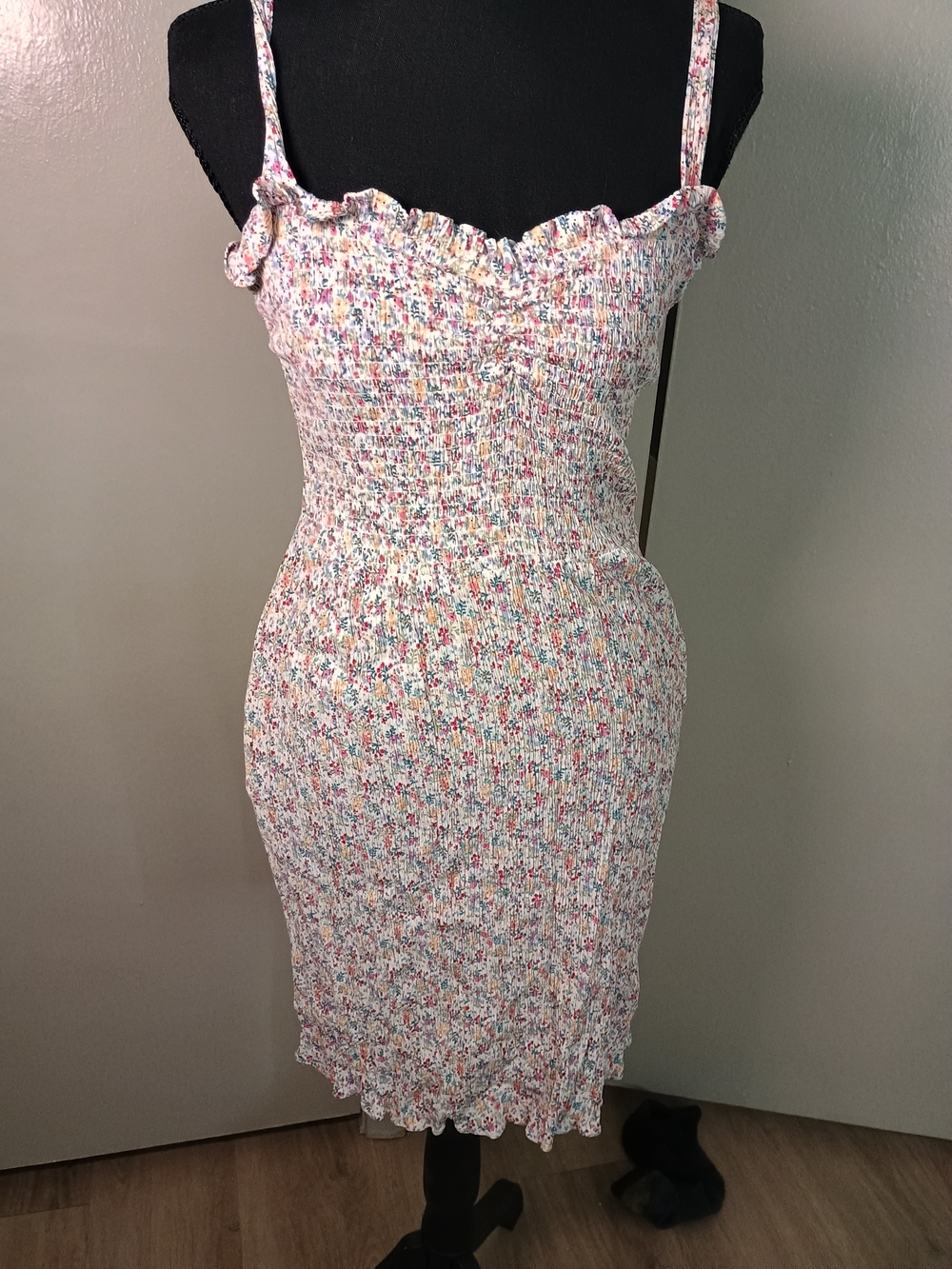 Market & Spruce Floral Mini Dress in White Size Small
